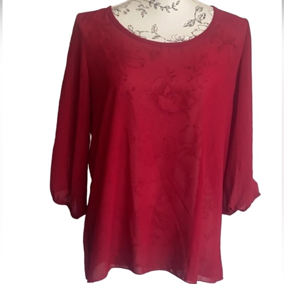 TOVIA Red Blouse Size L - Picture 16 of 16